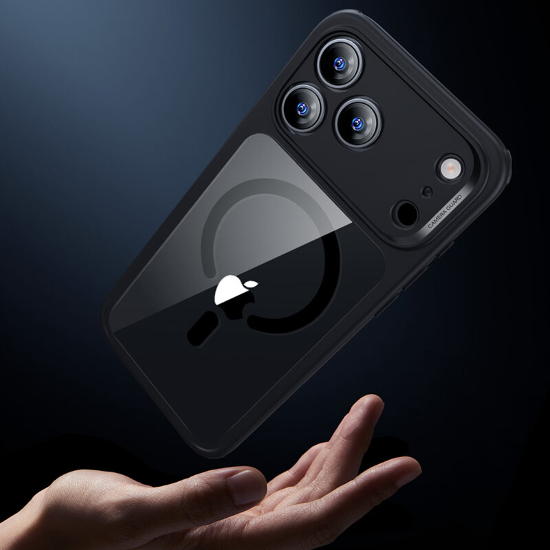 Husa iPhone 17 Pro ESR Classic Hybrid HaloLock, negru/transparenta