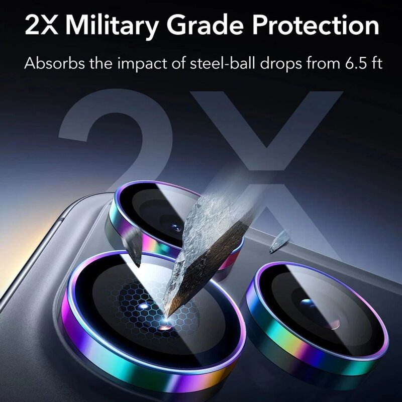 Folie sticla camera iPhone 14 Pro Max ESR Armorite Camera Lens Protectors, multicolor