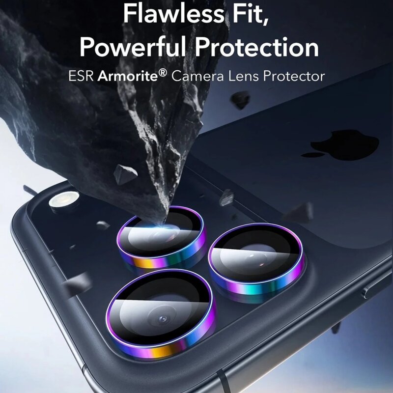 Folie sticla camera iPhone 15 Pro ESR Armorite Camera Lens Protectors, multicolor