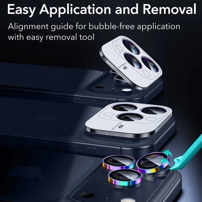 Folie sticla camera iPhone 15 Pro Max ESR Armorite Camera Lens Protectors, multicolor