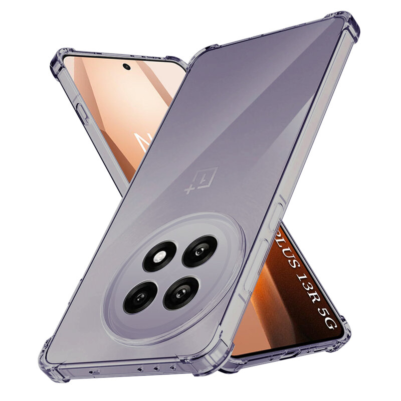 Husa OnePlus 13R Techsuit Shockproof Clear Silicone, fumuriu