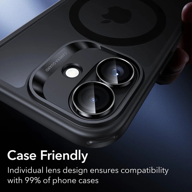 [Pachet 2x] Folie sticla camera iPhone 16 ESR Armorite Camera Lens Protectors, negru