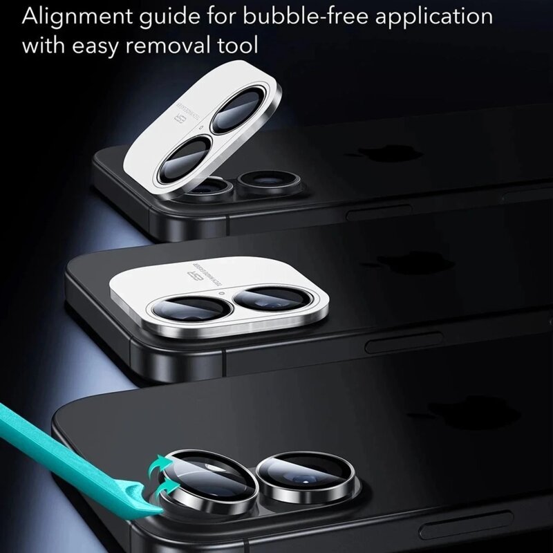 [Pachet 2x] Folie sticla camera iPhone 16 Plus ESR Armorite Camera Lens Protectors, negru