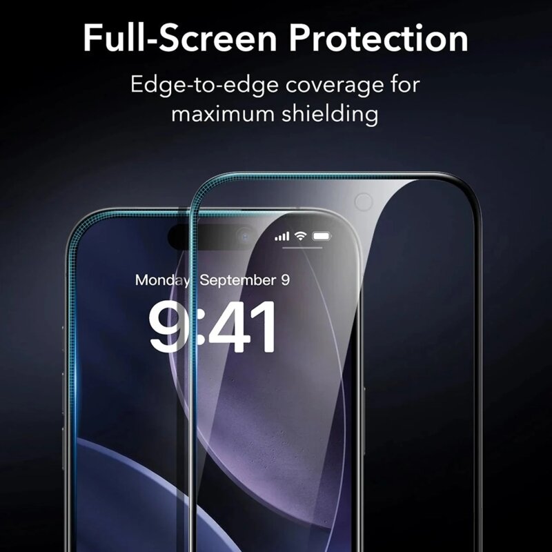 [Pachet 3x] Folie sticla iPhone 17 Air ESR Privacy Armorite Screen Protector UltraFit, negru