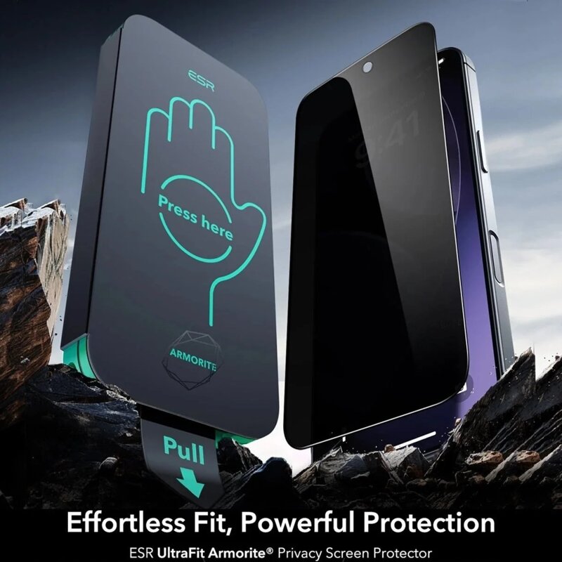 [Pachet 3x] Folie sticla iPhone 17 Air ESR Privacy Armorite Screen Protector UltraFit, negru