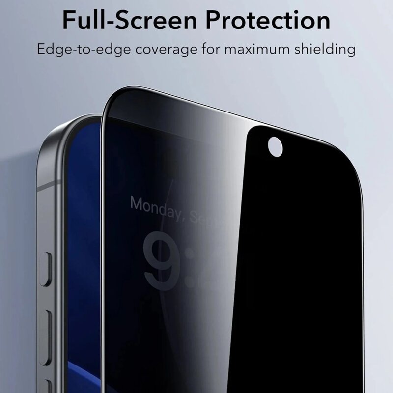 [Pachet 3x] Folie sticla iPhone 17 Pro ESR Privacy Tempered Glass UltraFit, negru