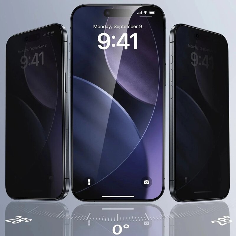 [Pachet 3x] Folie sticla iPhone 17 Pro Max ESR Privacy Tempered Glass UltraFit, negru