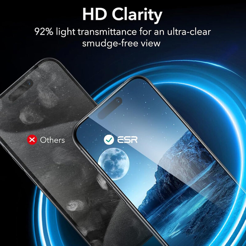 [Pachet 3x] Folie sticla iPhone 16 Pro ESR Tempered Glass, negru