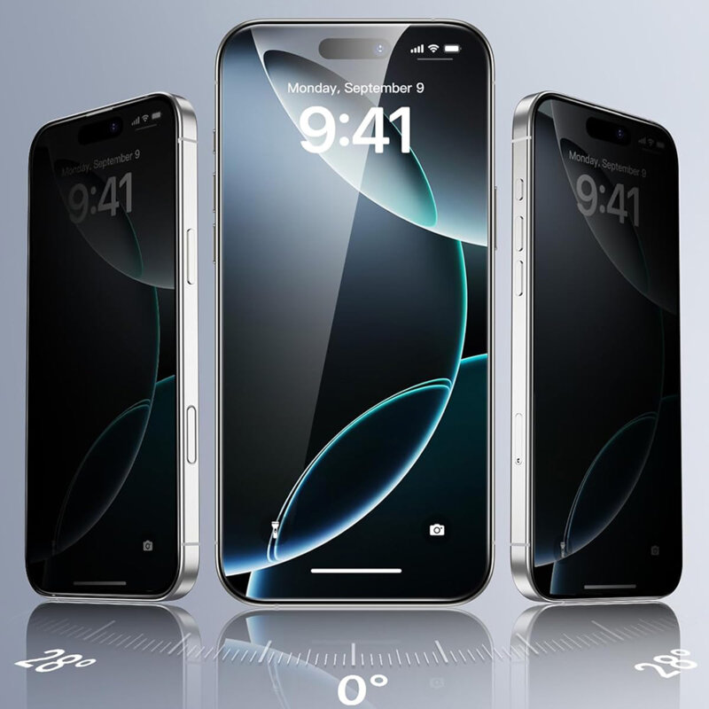 [Pachet 3x] Folie sticla iPhone 17 Pro ESR Privacy Tempered Glass, negru