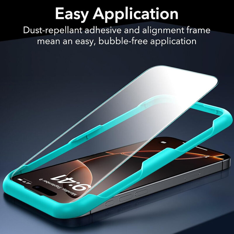 [Pachet 3x] Folie sticla iPhone 17 Pro ESR Tempered Glass, negru