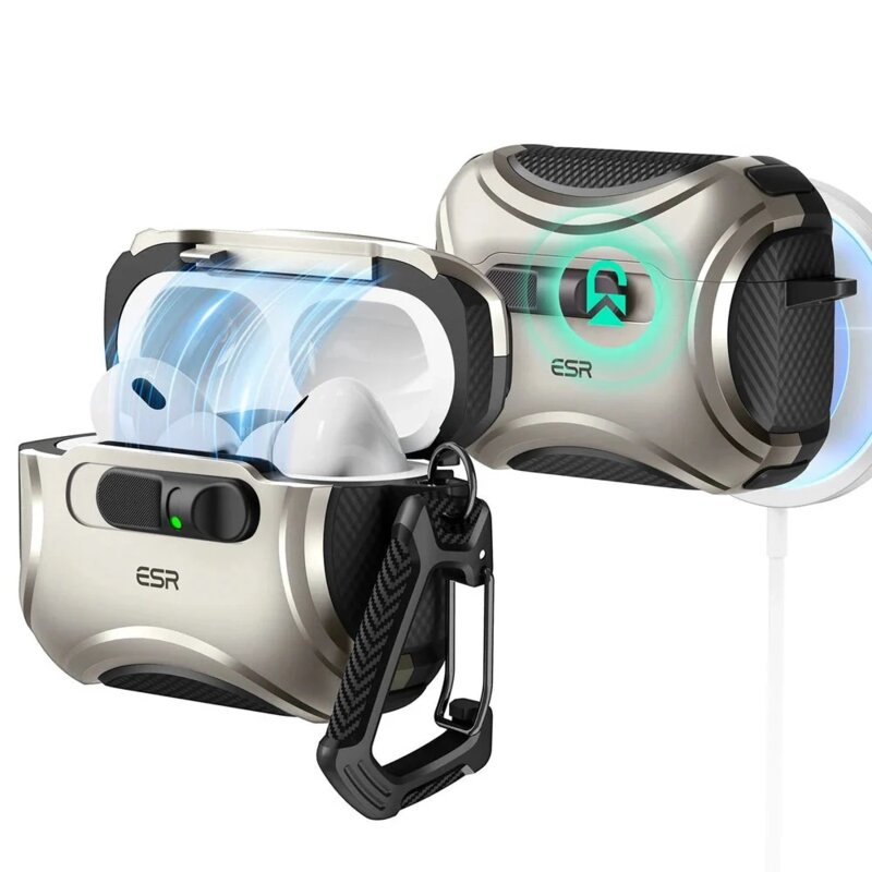 Husa Apple AirPods Pro 3 ESR Cyber FlickLock HaloLock, gri