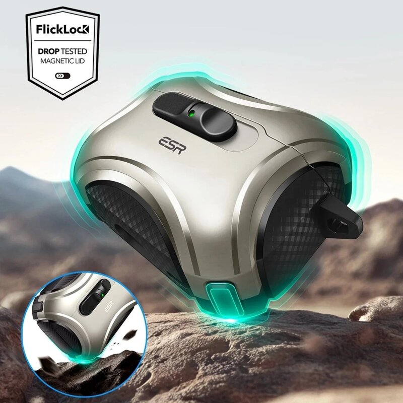 Husa Apple AirPods Pro 3 ESR Cyber FlickLock HaloLock, gri