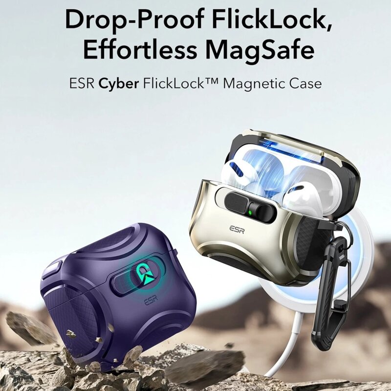 Husa Apple AirPods Pro 3 ESR Cyber FlickLock HaloLock, mov