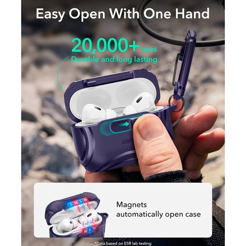 Husa Apple AirPods Pro 3 ESR Cyber FlickLock HaloLock, mov