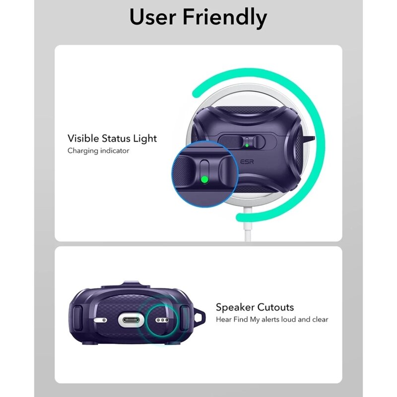 Husa Apple AirPods Pro 3 ESR Cyber FlickLock HaloLock, mov