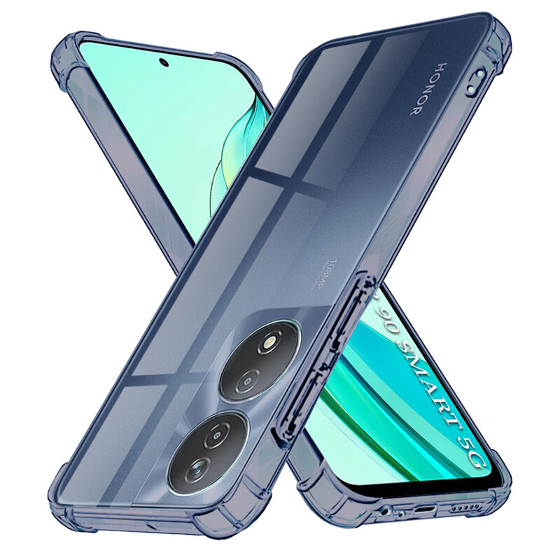Husa Honor 90 Smart Techsuit Shockproof Clear Silicone, fumuriu