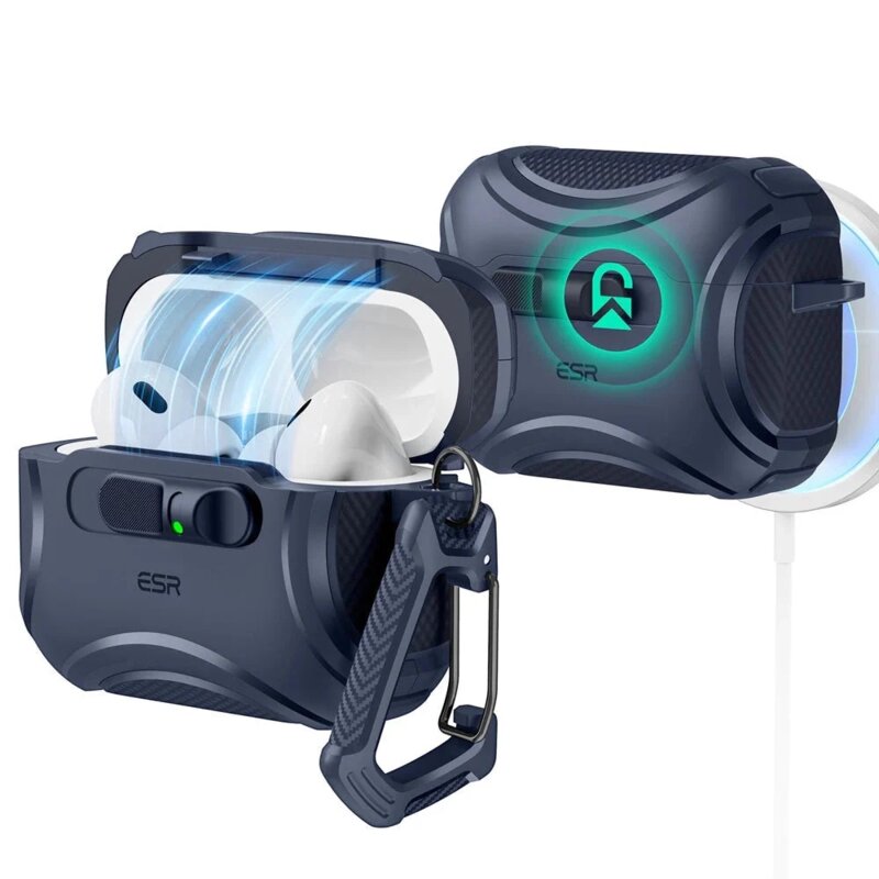 Husa Apple AirPods Pro 3 ESR Cyber FlickLock HaloLock, albastru