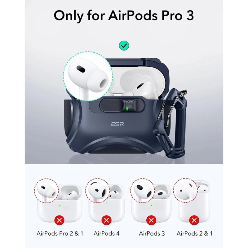 Husa Apple AirPods Pro 3 ESR Cyber FlickLock HaloLock, albastru