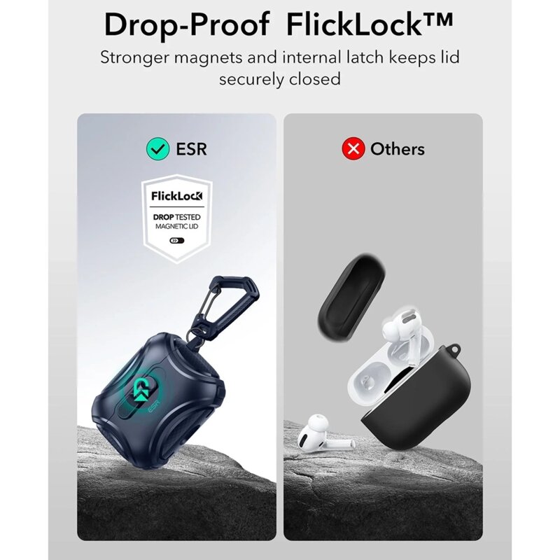 Husa Apple AirPods Pro 3 ESR Cyber FlickLock HaloLock, albastru