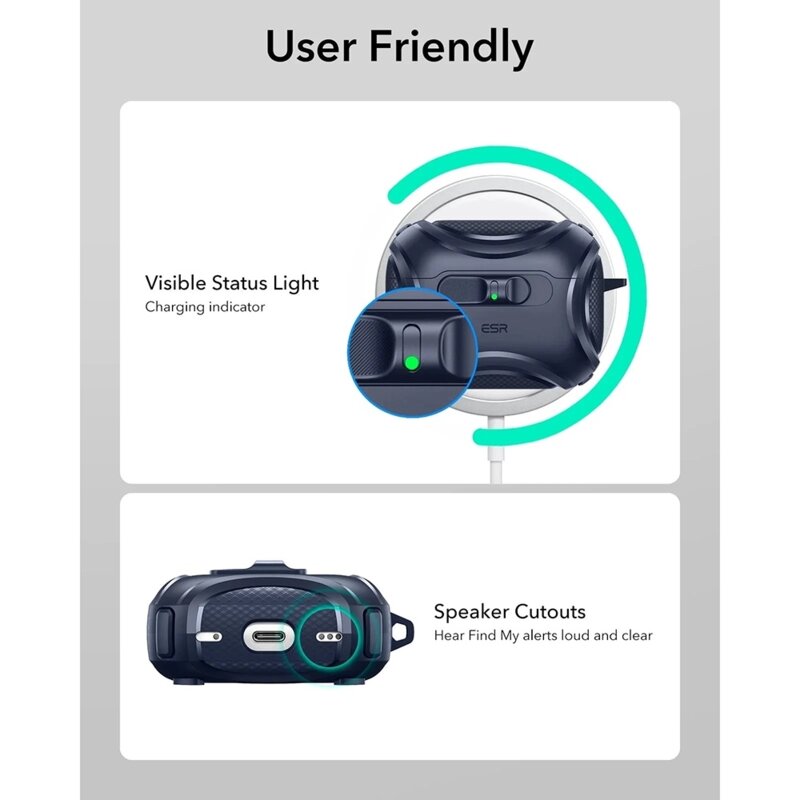 Husa Apple AirPods Pro 3 ESR Cyber FlickLock HaloLock, albastru