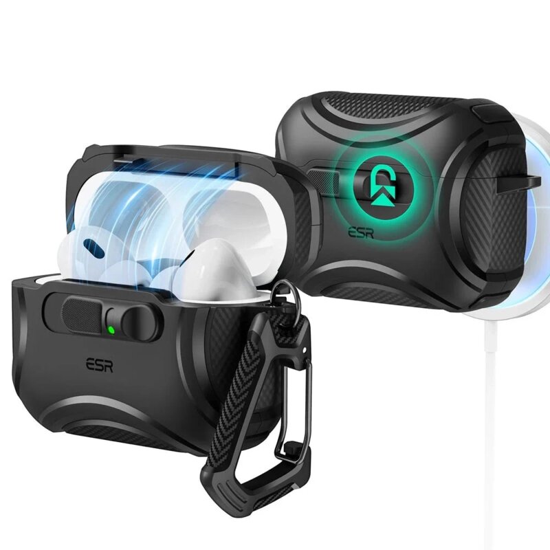Husa Apple AirPods Pro 3 ESR Cyber FlickLock HaloLock, negru