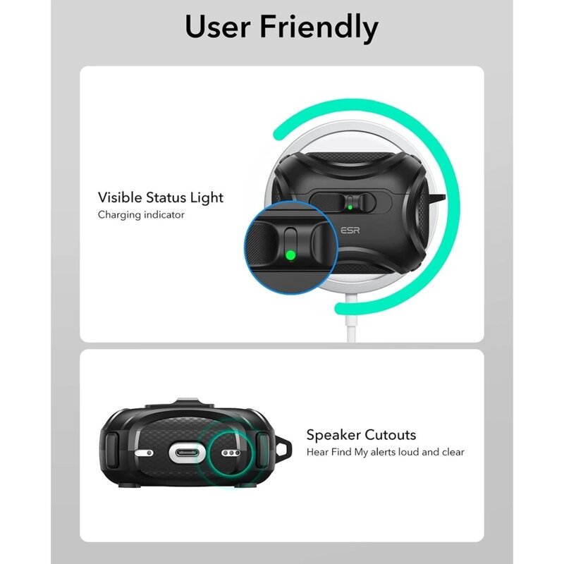 Husa Apple AirPods Pro 3 ESR Cyber FlickLock HaloLock, negru