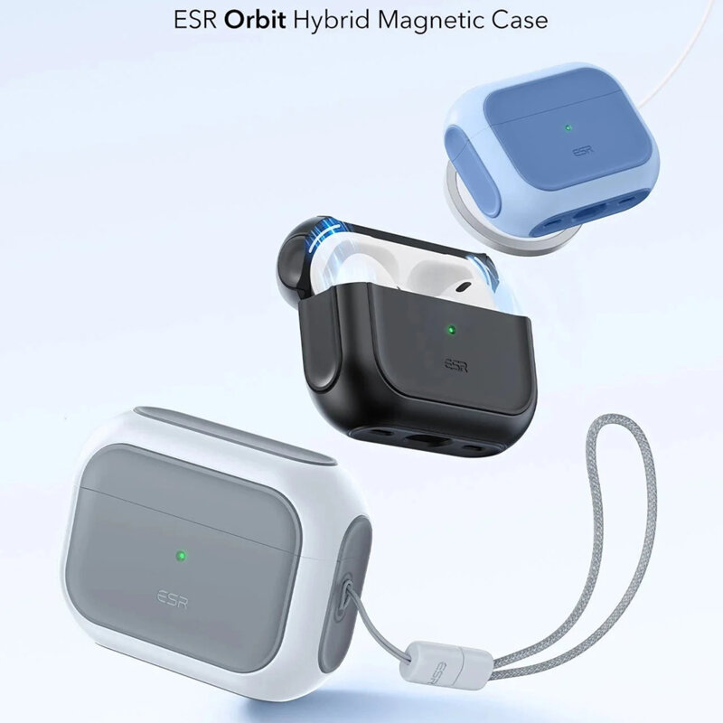 Husa Apple AirPods Pro 3 ESR Orbit Hybrid HaloLock, alb