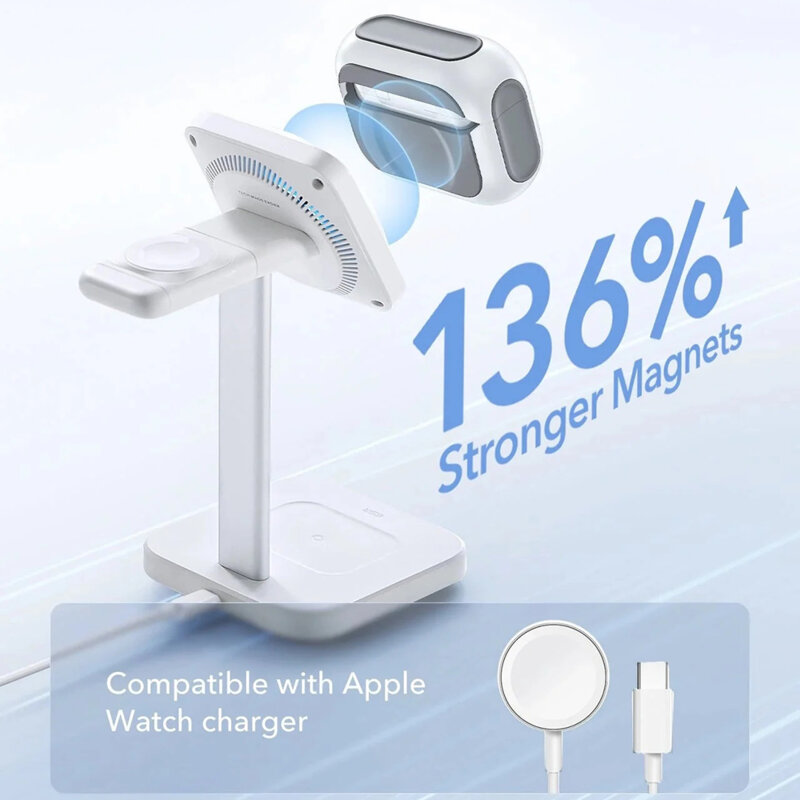 Husa Apple AirPods Pro 3 ESR Orbit Hybrid HaloLock, alb