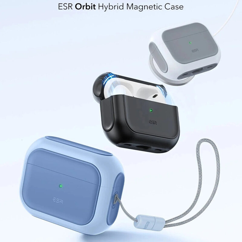 Husa Apple AirPods Pro 3 ESR Orbit Hybrid HaloLock, bleu