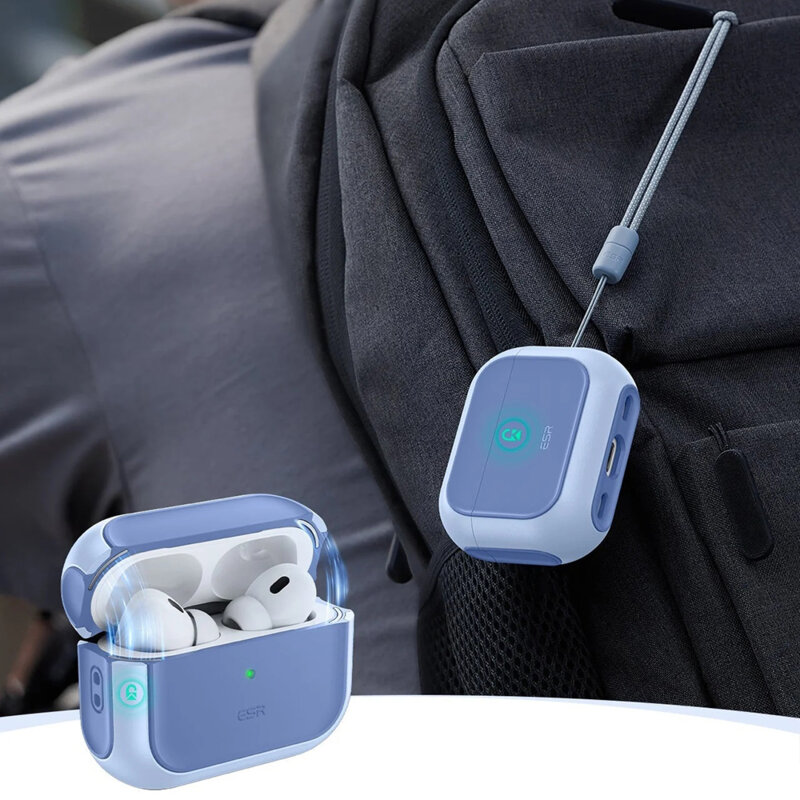 Husa Apple AirPods Pro 3 ESR Orbit Hybrid HaloLock, bleu
