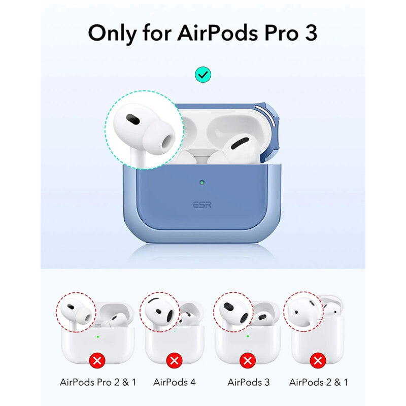 Husa Apple AirPods Pro 3 ESR Orbit Hybrid HaloLock, bleu