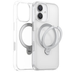 Husa iPhone 17 Torras Ostand Spin MagSafe Series, transparenta
