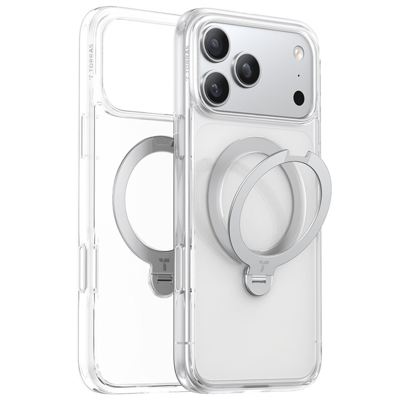 Husa iPhone 17 Pro Max Torras Ostand Spin MagSafe Series, transparenta