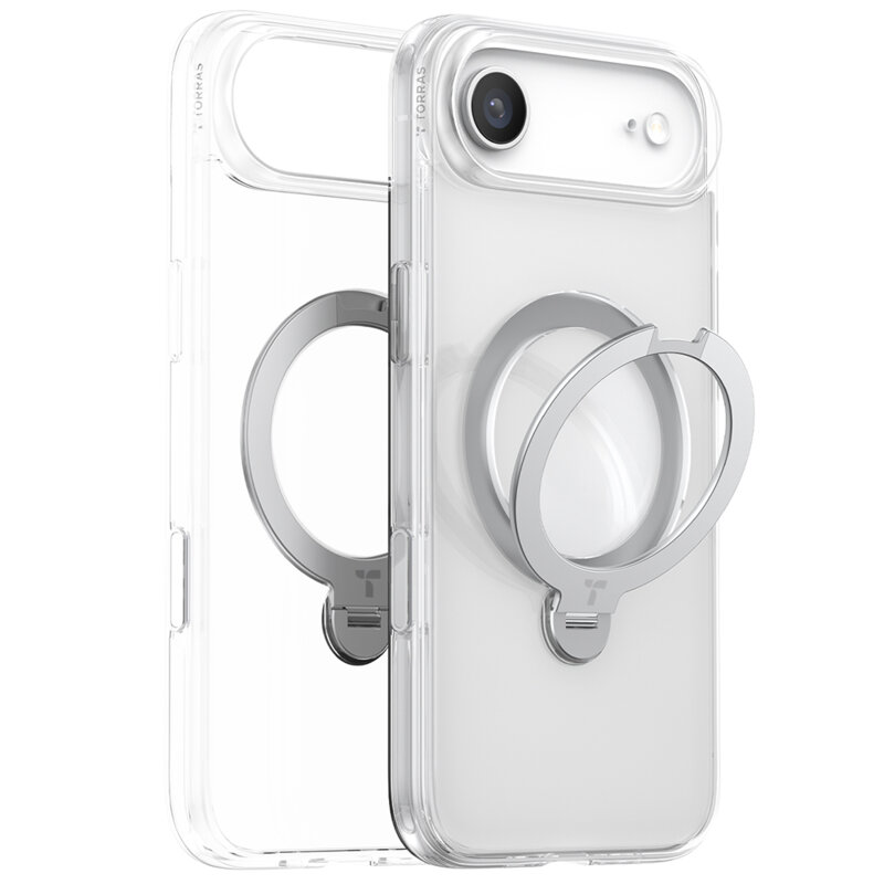 Husa iPhone 17 Air Torras Ostand Spin MagSafe Series, transparenta