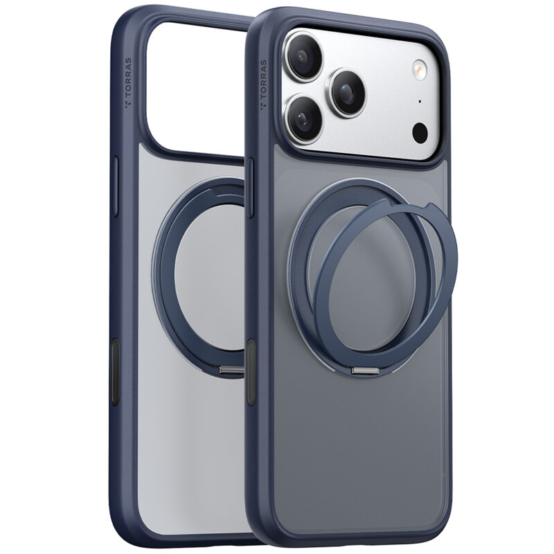 Husa iPhone 17 Pro Max Torras Ostand Pro MagSafe  Series, albastru