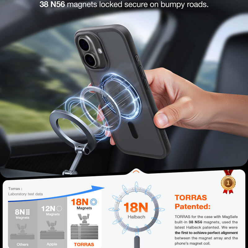 Husa iPhone 17 Torras Guardian Magnetic Series, negru