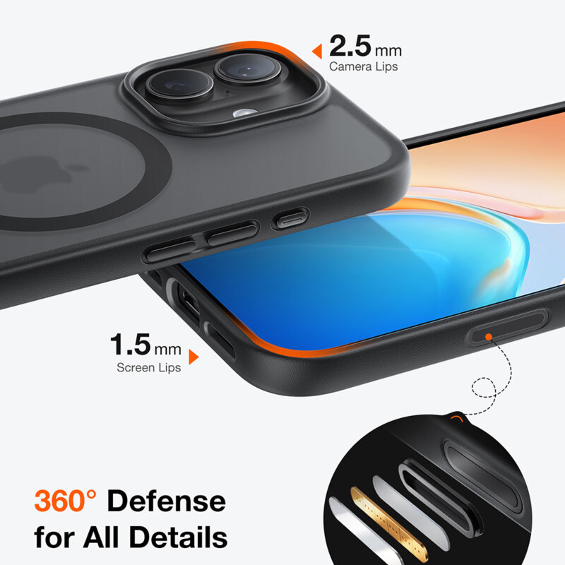 Husa iPhone 17 Torras Guardian Magnetic Series, negru