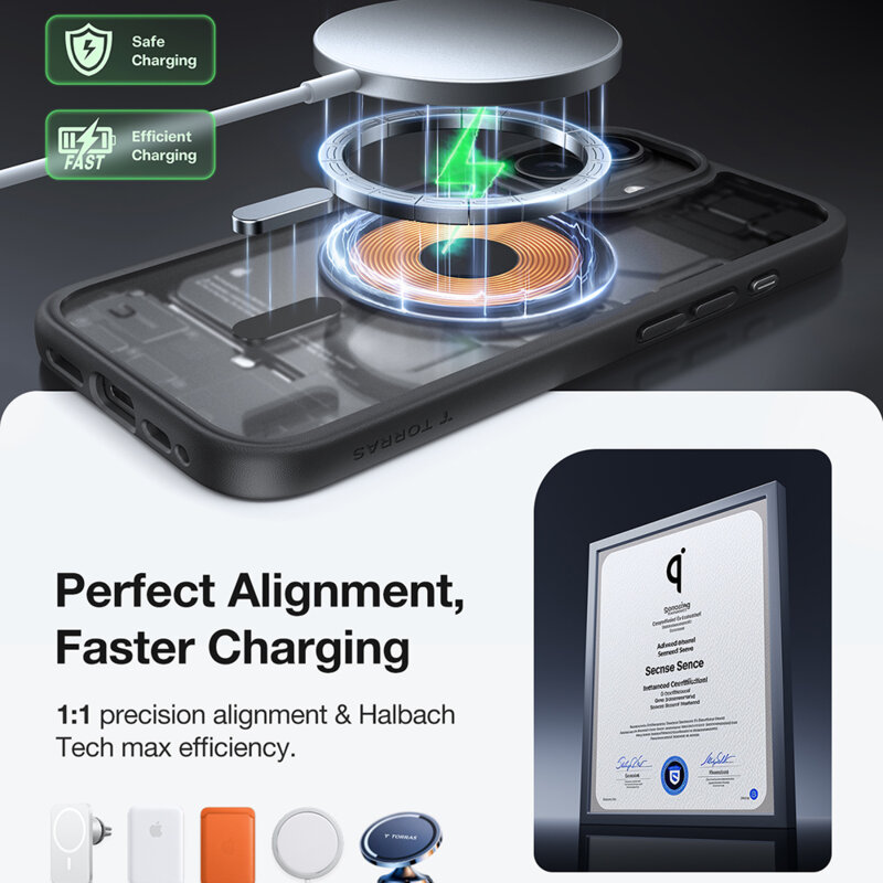 Husa iPhone 17 Torras Guardian Magnetic Series, negru