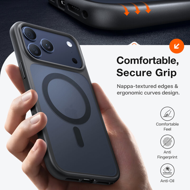 Husa iPhone 17 Pro Max Torras Guardian Magnetic Series, negru