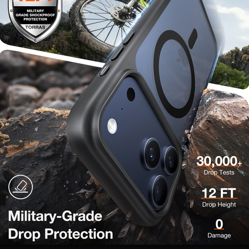 Husa iPhone 17 Pro Max Torras Guardian Magnetic Series, negru