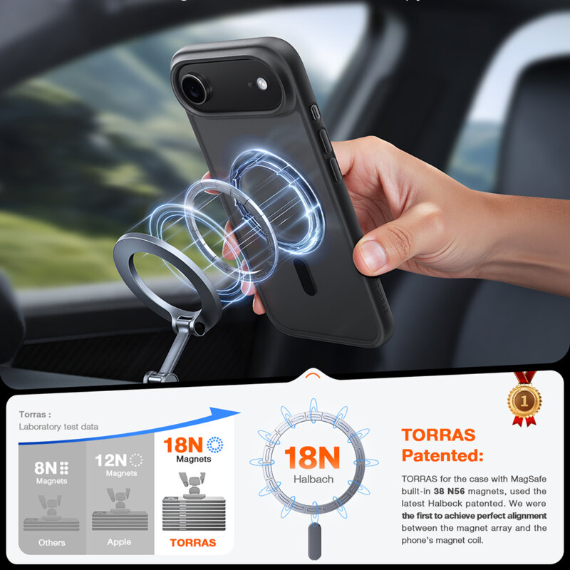 Husa iPhone 17 Air Torras Guardian Magnetic Series, negru