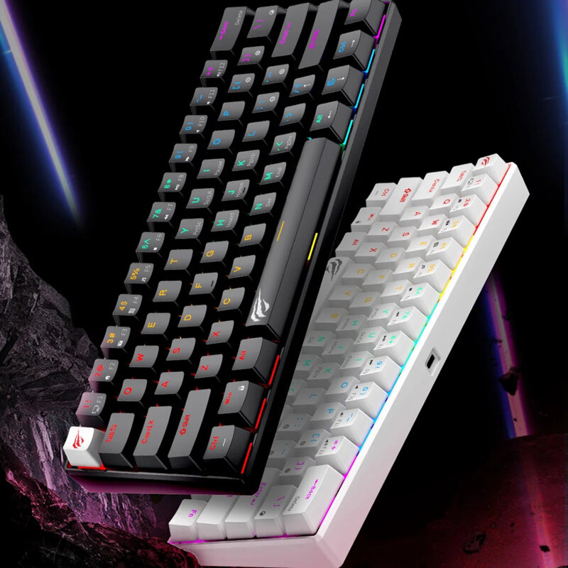 Tastatura gaming cu fir si LED-uri Havit KB903L, albastru / alb