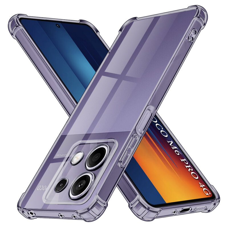 Husa Xiaomi Poco M6 Pro 4G Techsuit Shockproof Clear Silicone, fumuriu