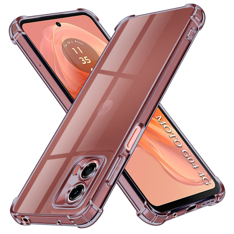 Husa Motorola Moto G04 Techsuit Shockproof Clear Silicone, fumuriu