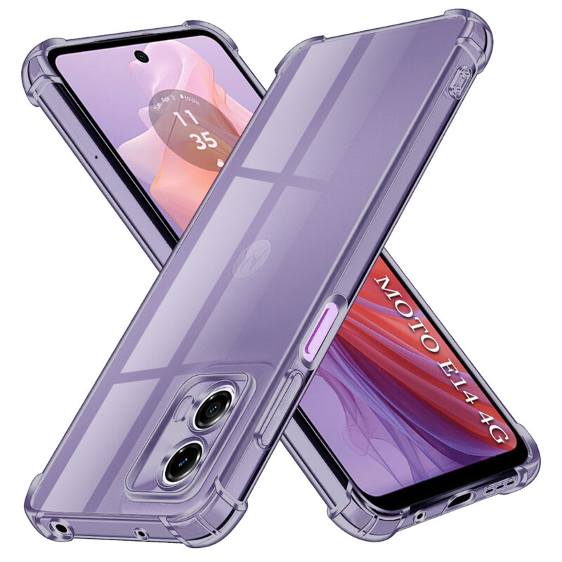 Husa Motorola Moto E14 Techsuit Shockproof Clear Silicone, fumuriu