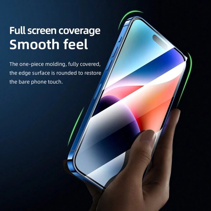 Folie iPhone 17 Pro Max cu aplicator Blueo 3D Full Display Curved Edge AR Glass, negru