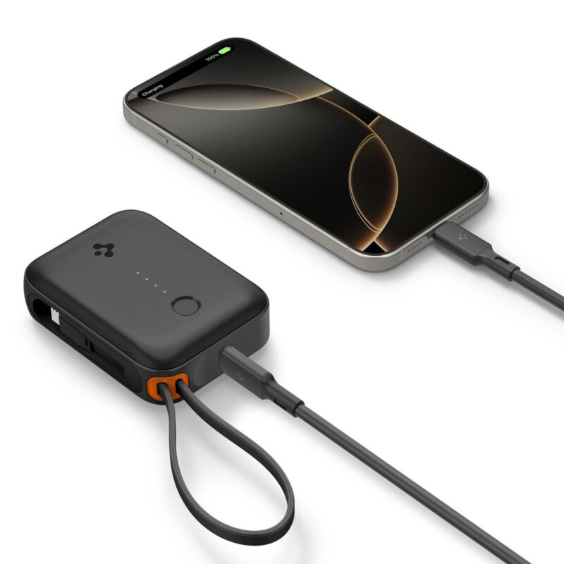 Power bank USB, Type-C + cablu Spigen, 10000mAh, 30W, EA3010BT