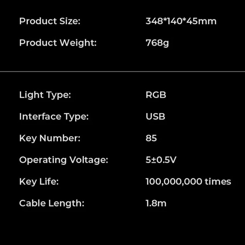 Tastatura gaming mecanica RGB Havit KB904L, 1.8m, negru