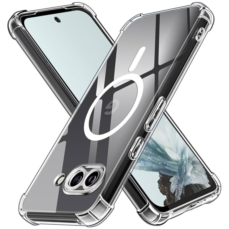 Husa Google Pixel 9a Techsuit Shockproof Clear Silicone MagSafe, transparenta