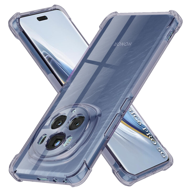 Husa Honor Magic6 Pro Techsuit Shockproof Clear Silicone, fumuriu
